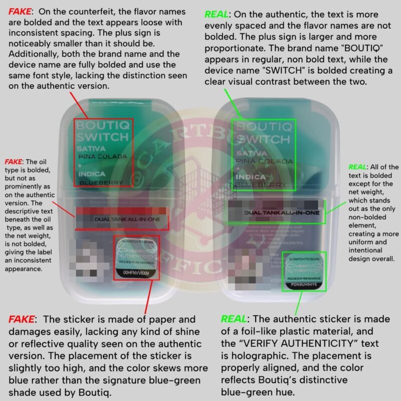 How to spot fake boutiq switch disposables