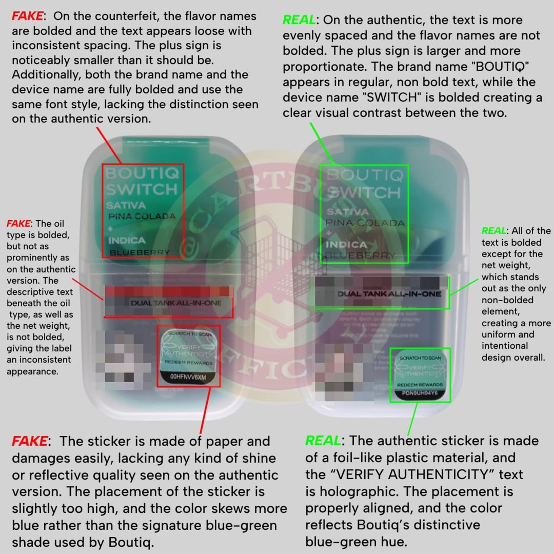 How to spot fake boutiq switch disposables